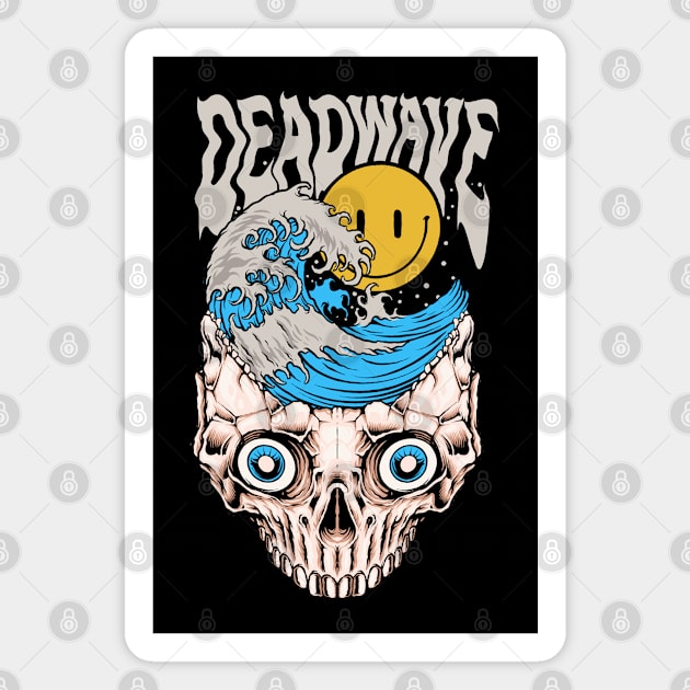 dead wave skull Magnet by Mako Design 